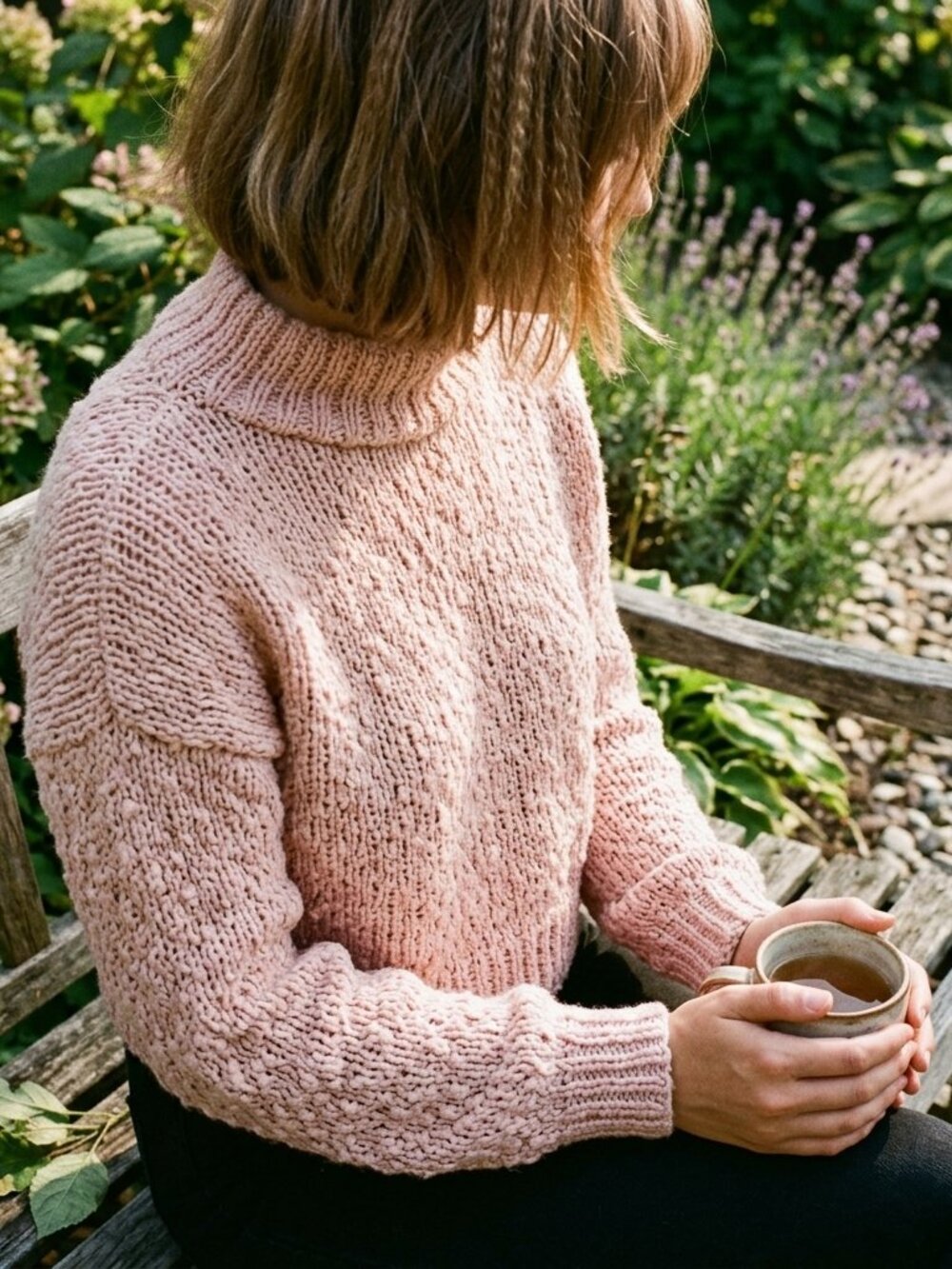 Hollister Pink Chunky Turtleneck Cropped Sweater